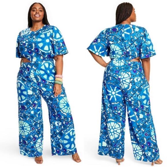 RHODE x Target Large Zinnia Floral Print Bell Sleeve Cut Out Jumpsuit Sz XXL NWT - Picture 12 of 12